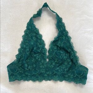 Lace Halter Bralette in Teal